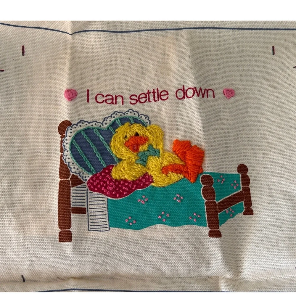 Vintage 1988 The Creative Circle I Can Embroidery Kit Bears Bunny Duck Nursery
